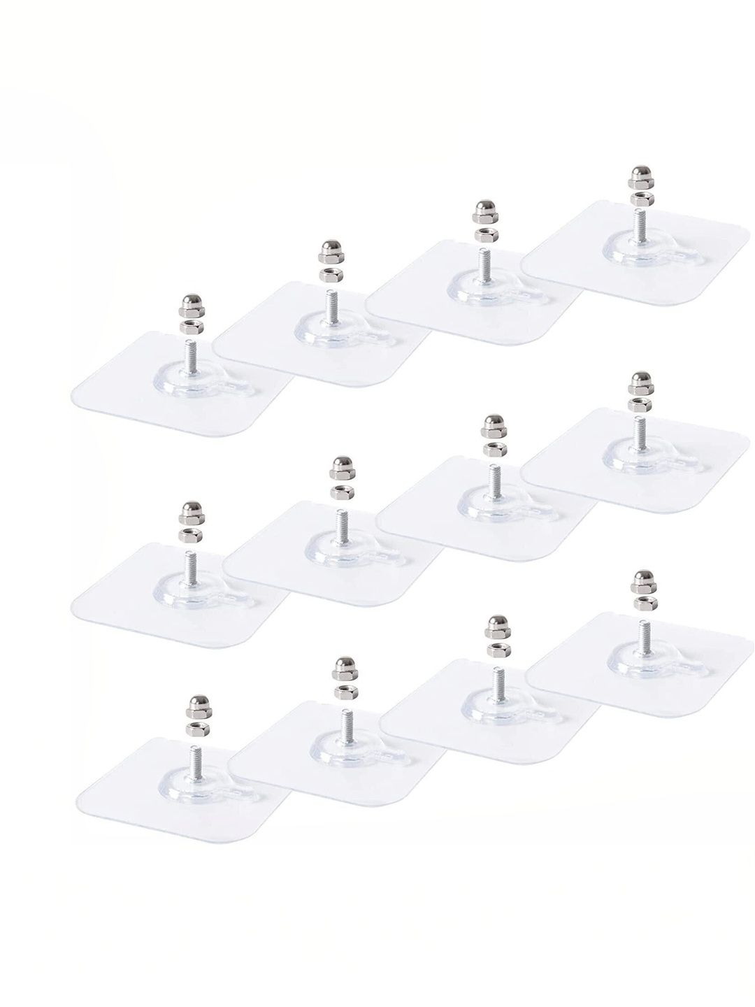 MERCEHIVE 12-Pcs Transparent Adhesive Hook-picture-29
