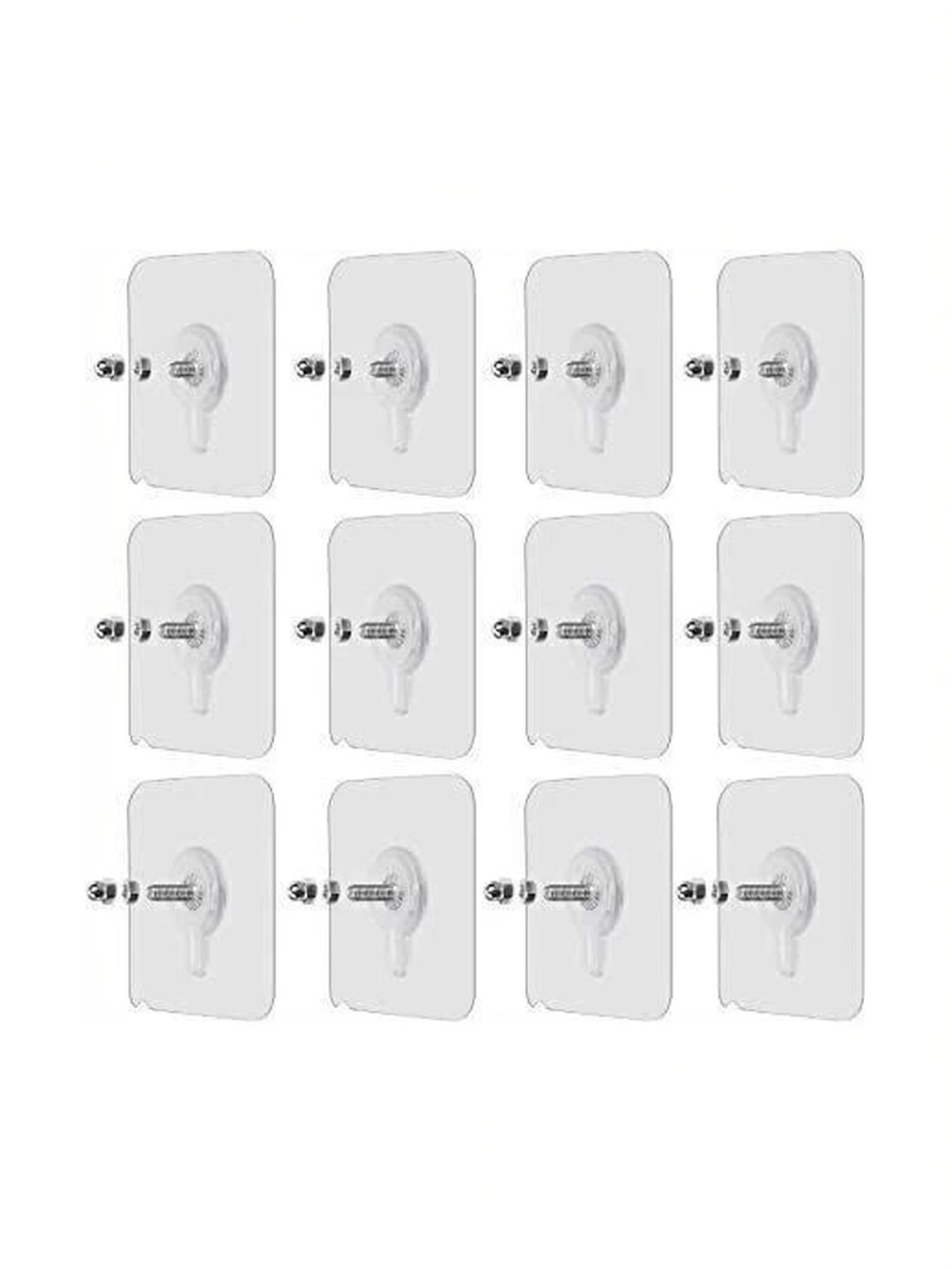MERCEHIVE 12-Pcs Transparent Adhesive Hook-picture-19