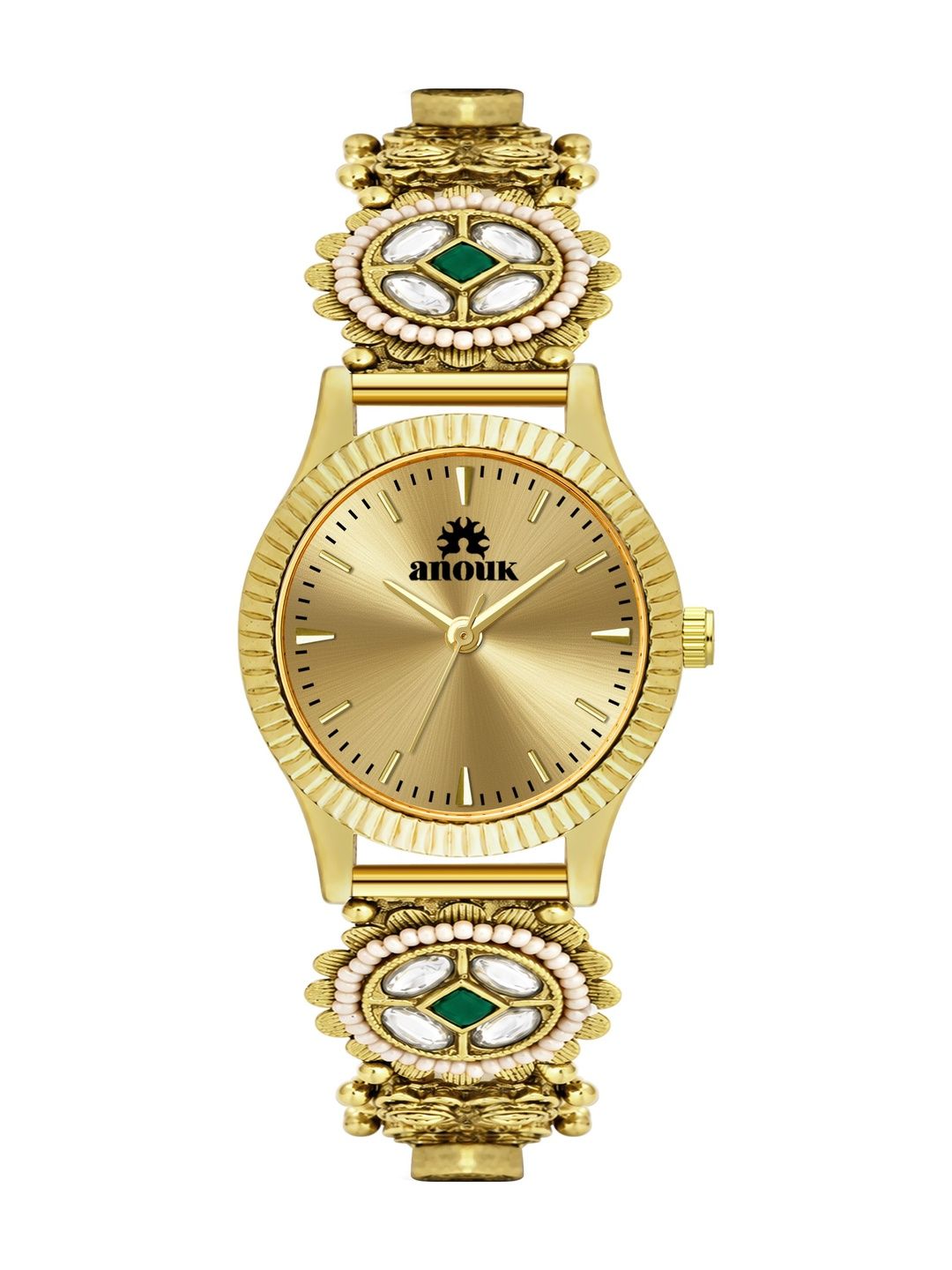 Anouk Women Dial & Embellished Straps Analogue Watch 1602 Golden Dial Luxury in Motion-image-44
