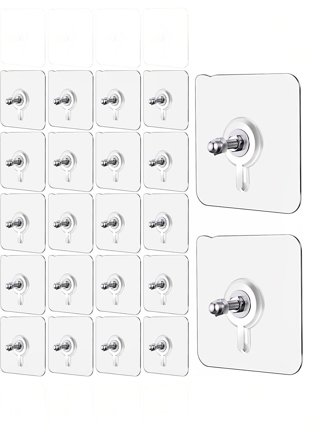 MERCEHIVE Transparent 20-Pcs Metal Hooks and Holders-picture-13