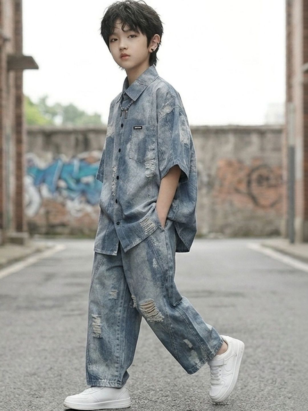 Xsole Boys Dyed Shirt with Trousers-picture-11