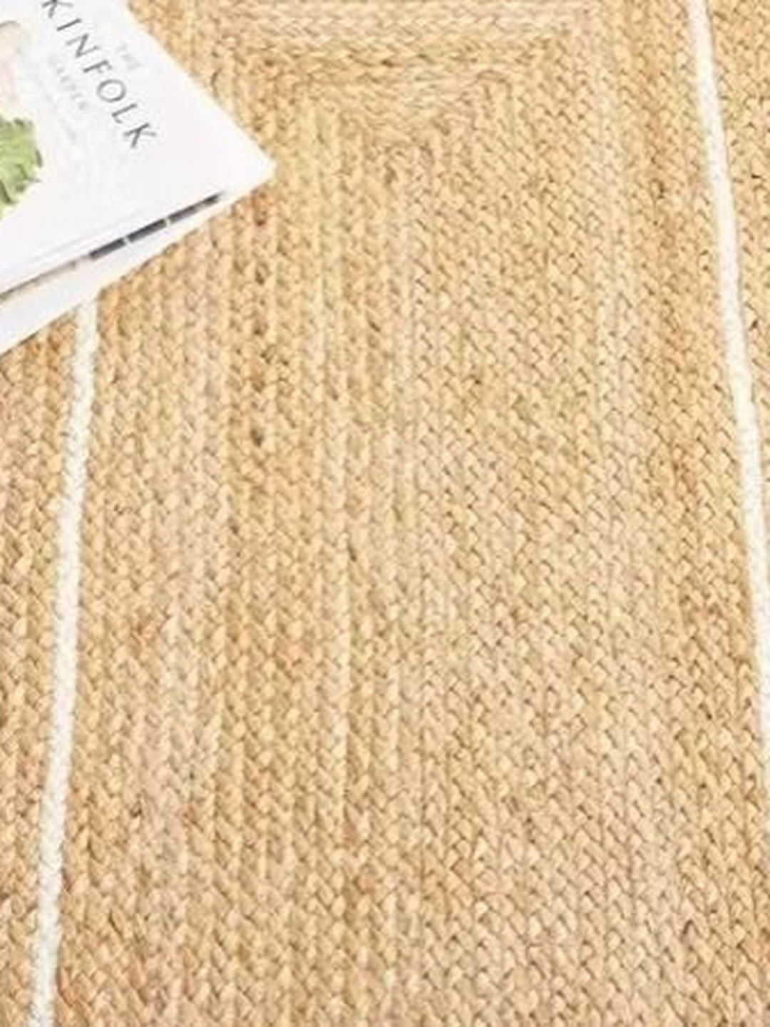 Siya Textiles Beige & White Textured Rectangle Anti-Skid Carpet-image-40