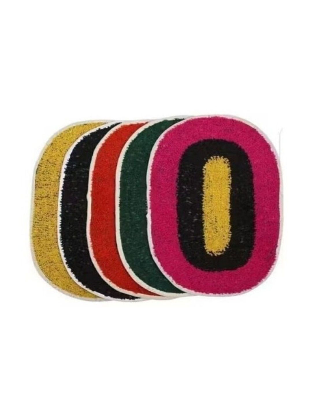 Siya Textiles Set Of 4 Pink & Yellow Patterned Anti-Skid Doormats-image-26