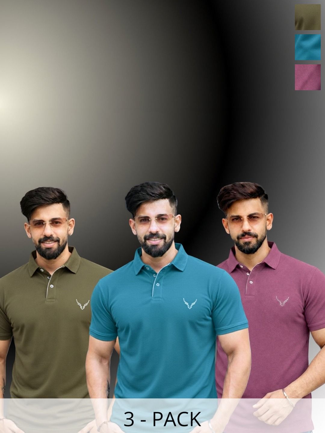 AVRIE Men Brand Logo 3 Polo Collar T-shirt-image-0