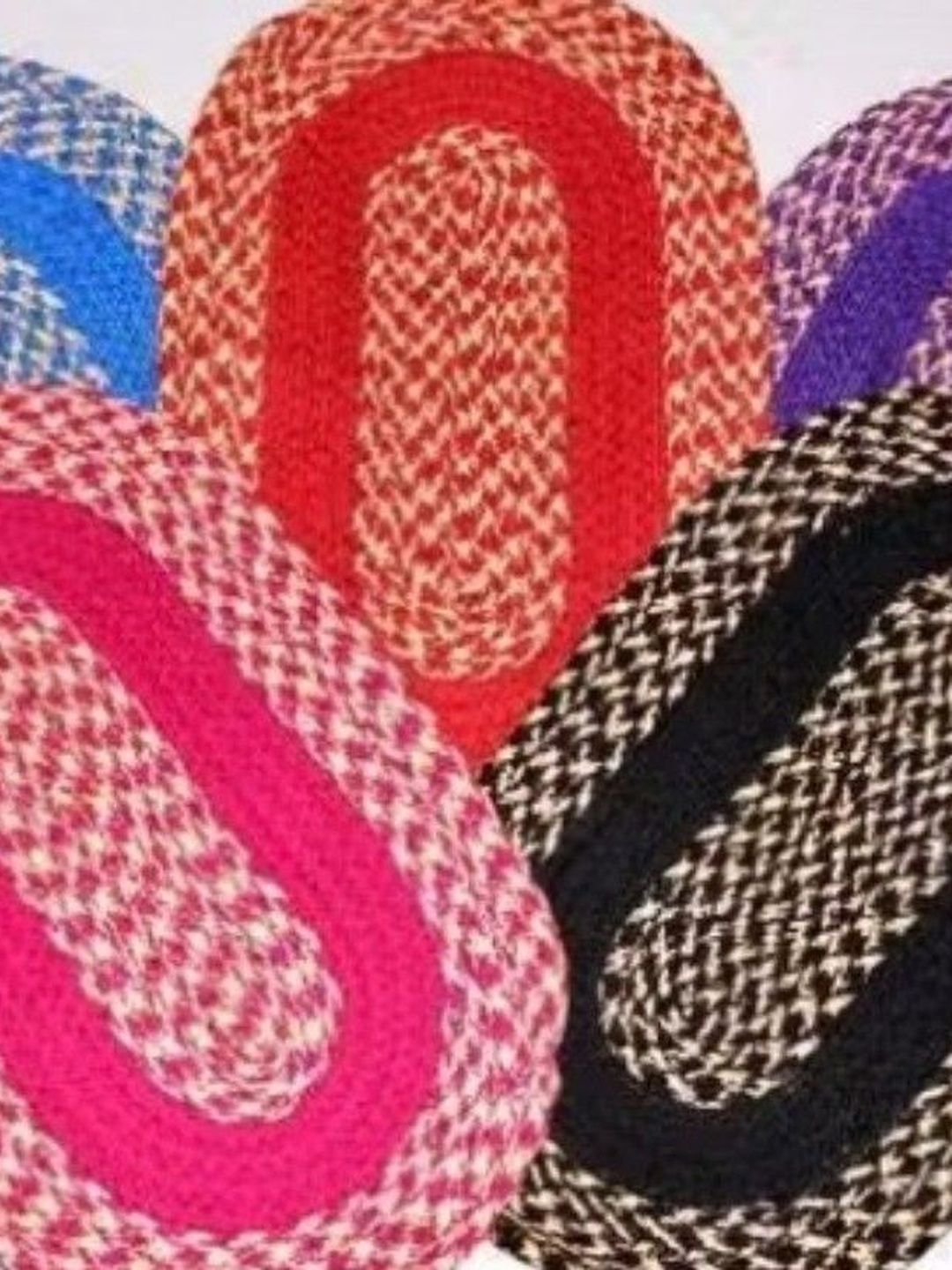 Siya Textiles Set Of 5 Red & Blue Patterned Anti-Skid Doormats-image-43
