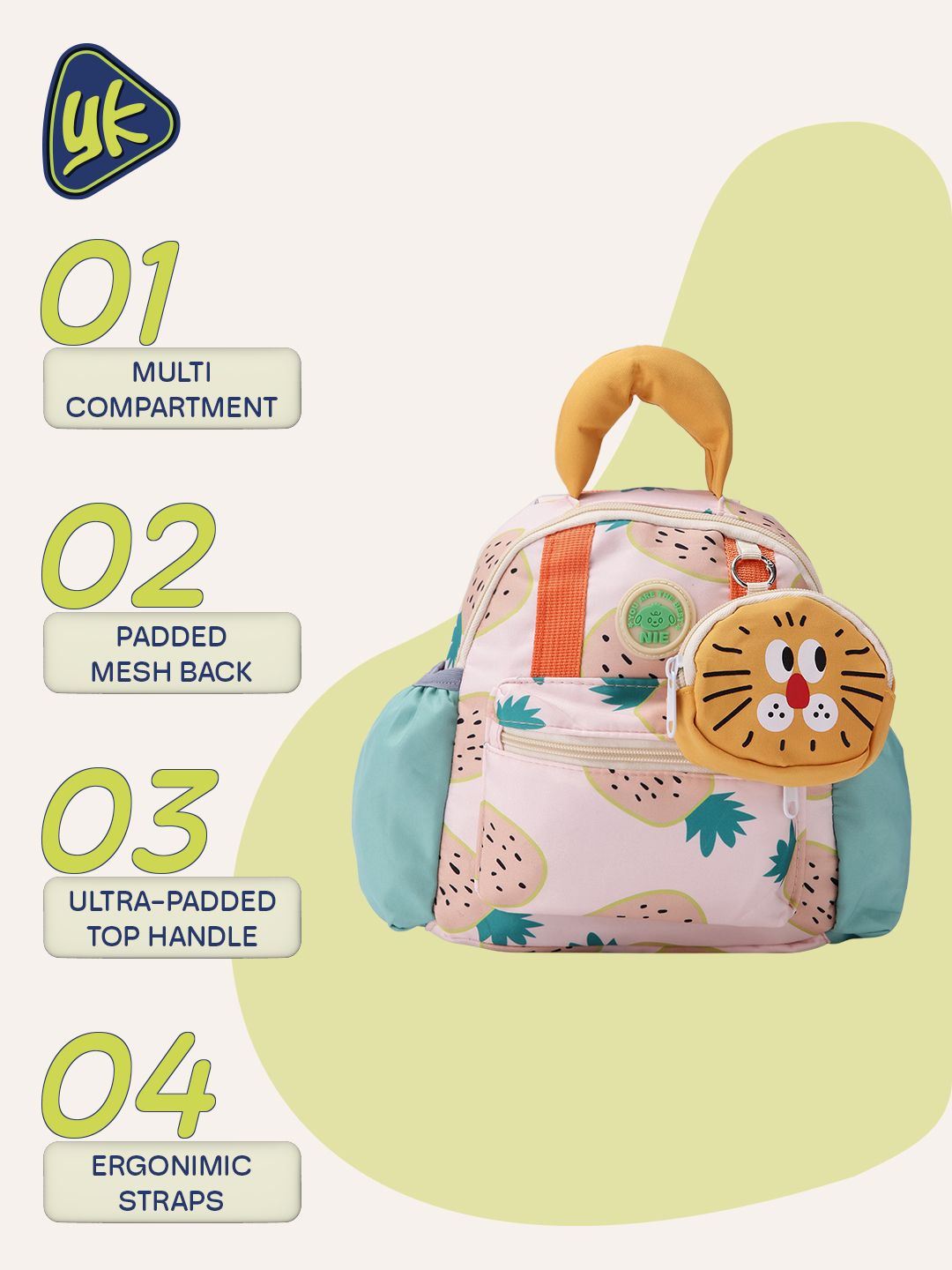 YK Unisex Kids Graphic Backpack with Pouch-picture-33