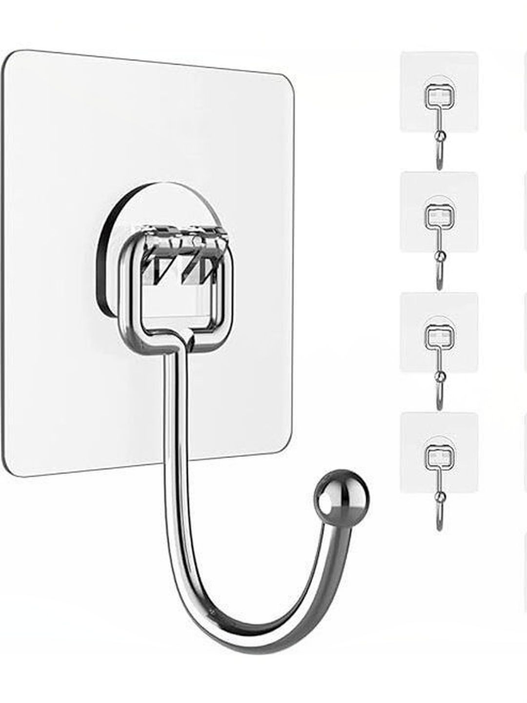 MERCEHIVE Transparent Stainless Steel 10-Pcs Wall Hooks-picture-8