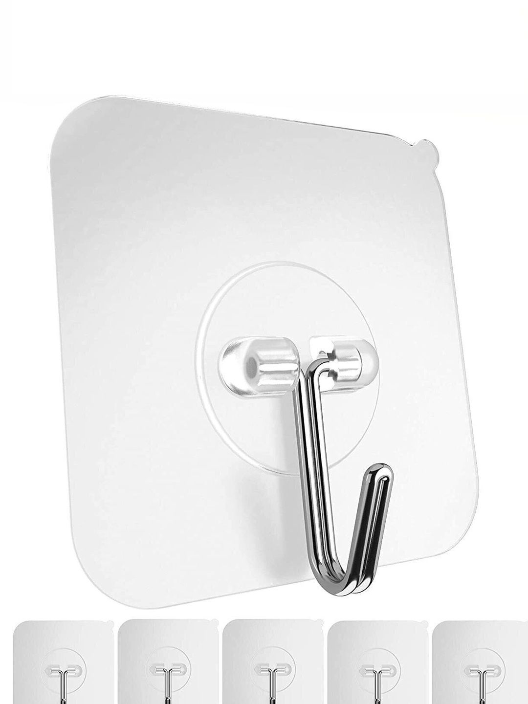 MERCEHIVE Set Of 12 Transparent Adhesive Wall Round Hooks-picture-38