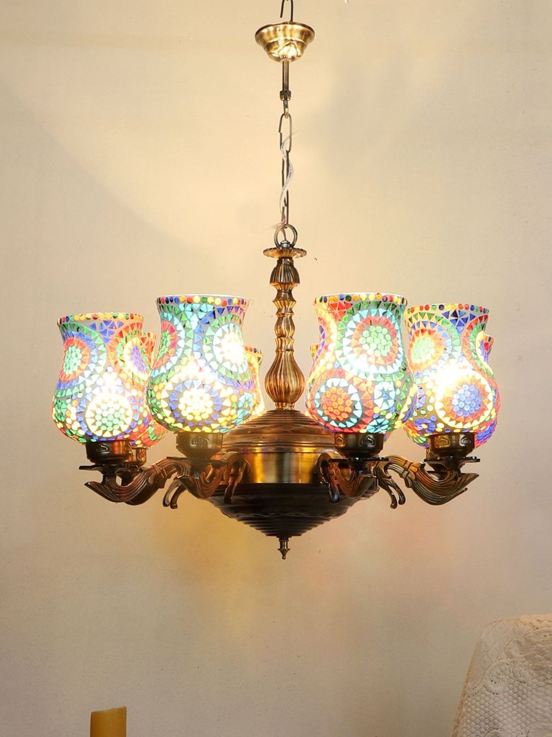 Myntra Elegant Homes Multicoloured Textured Ceiling Lamp-picture-10