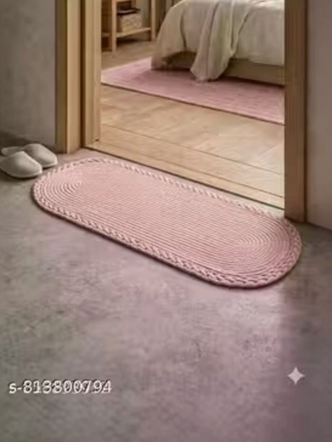 Siya Textiles Pink Patterned Anti-Skid Doormats-picture-41