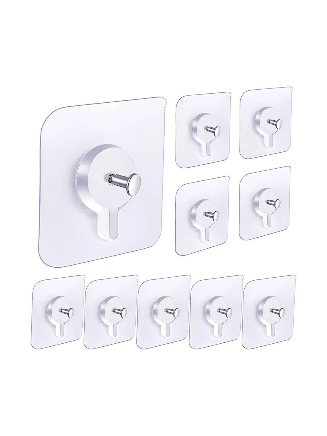 MERCEHIVE 10-Pcs Transparent Adhesive Hook-picture-31
