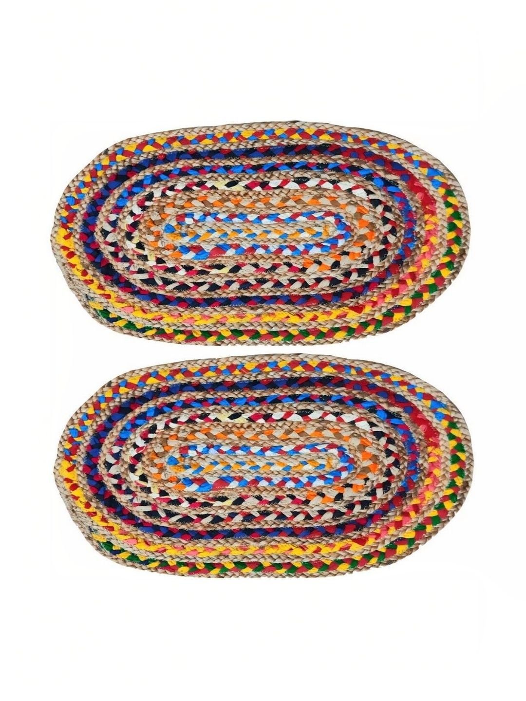 Siya Textiles 2 Pieces Red & Yellow Cotton Anti-Skid Doormats-picture-49
