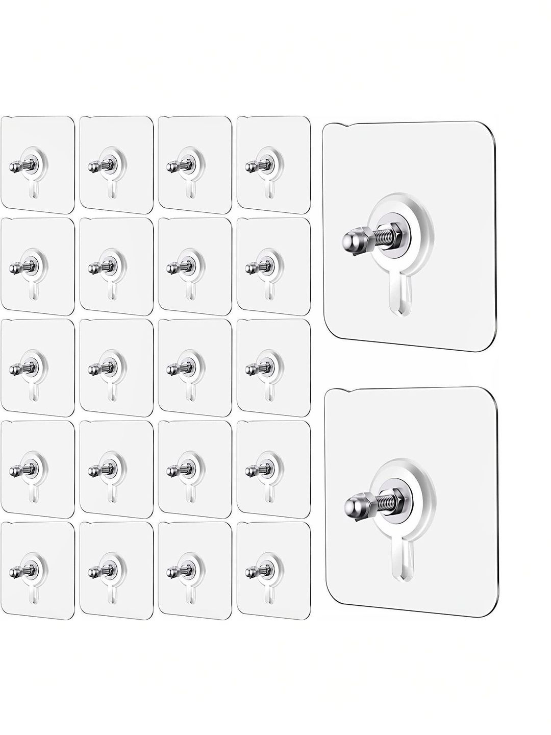 MERCEHIVE 20-Pcs Transparent Stainless Steel Hooks-picture-6