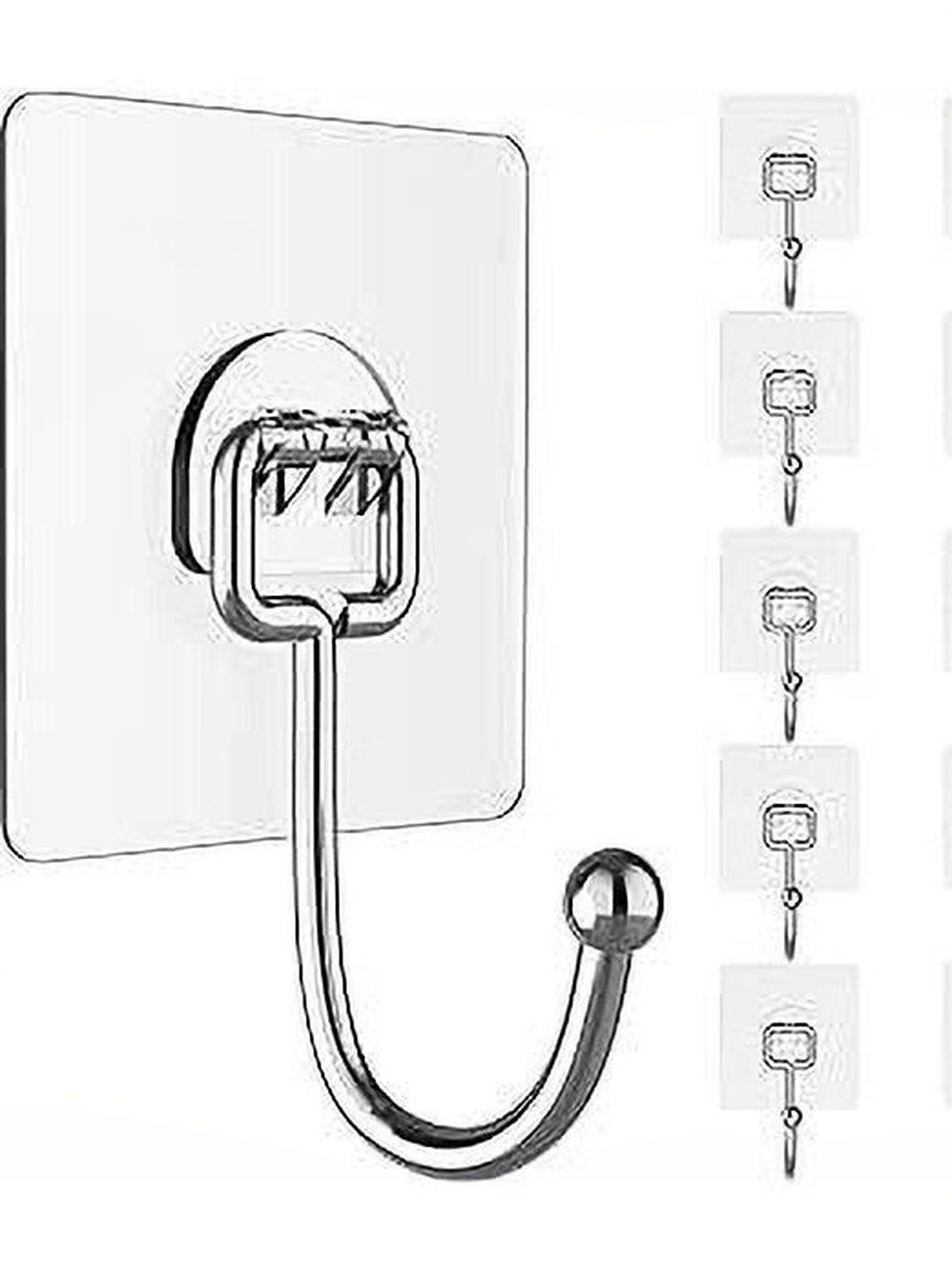MERCEHIVE 10-Pcs Transparent Adhesive Hook-picture-31