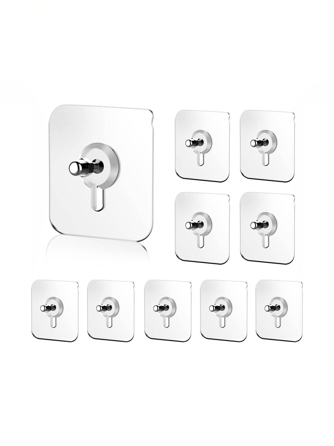 MERCEHIVE 10Pcs Transparent Metal Wall Hooks-picture-43