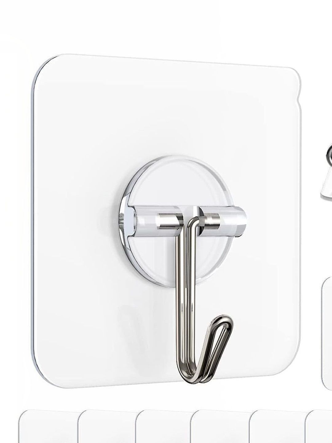 MERCEHIVE 12-Pieces Transparent Metal Square Shaped Hooks-picture-22
