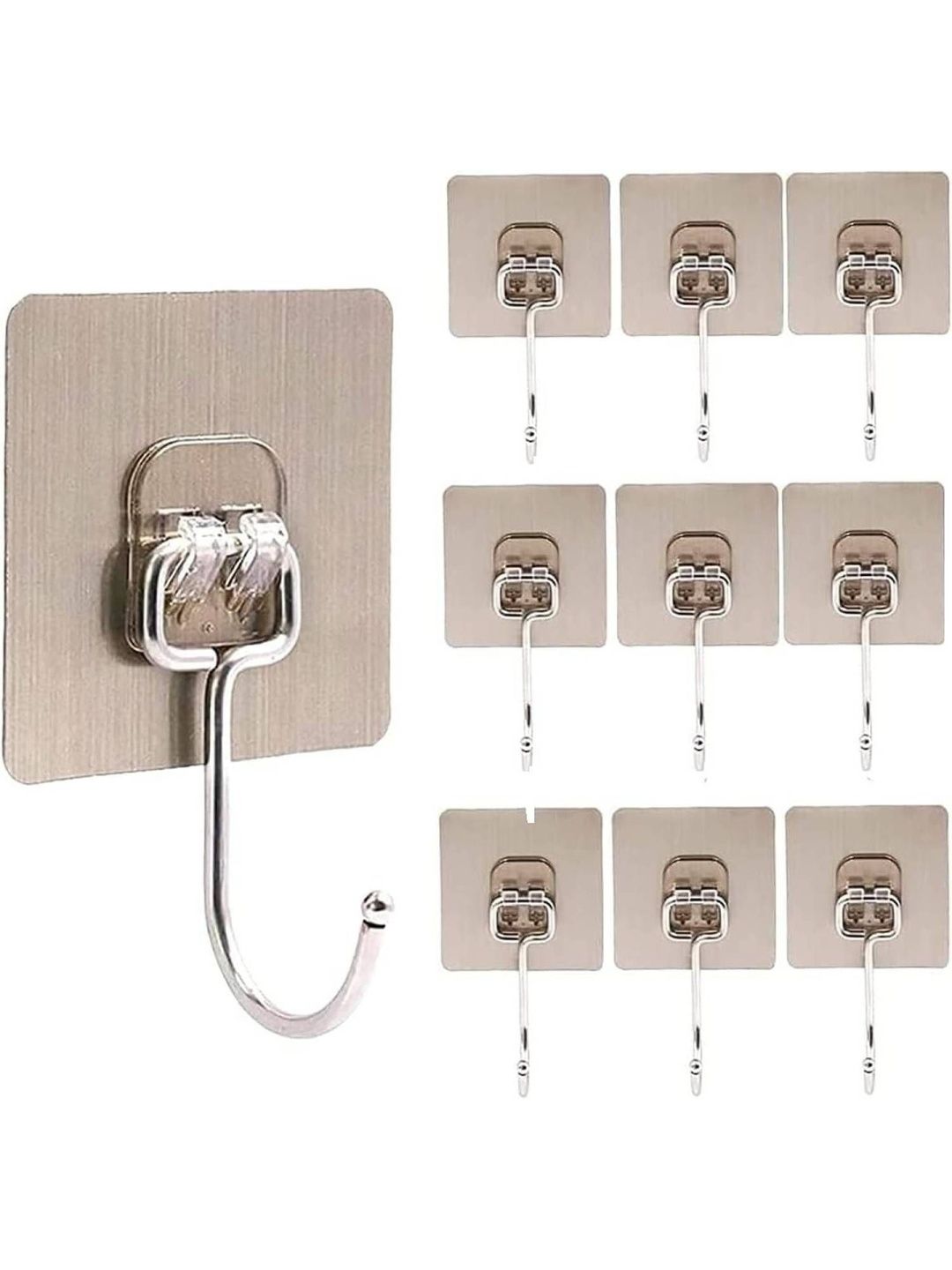 MERCEHIVE 10-Pcs Brown Adhesive Hook-picture-21