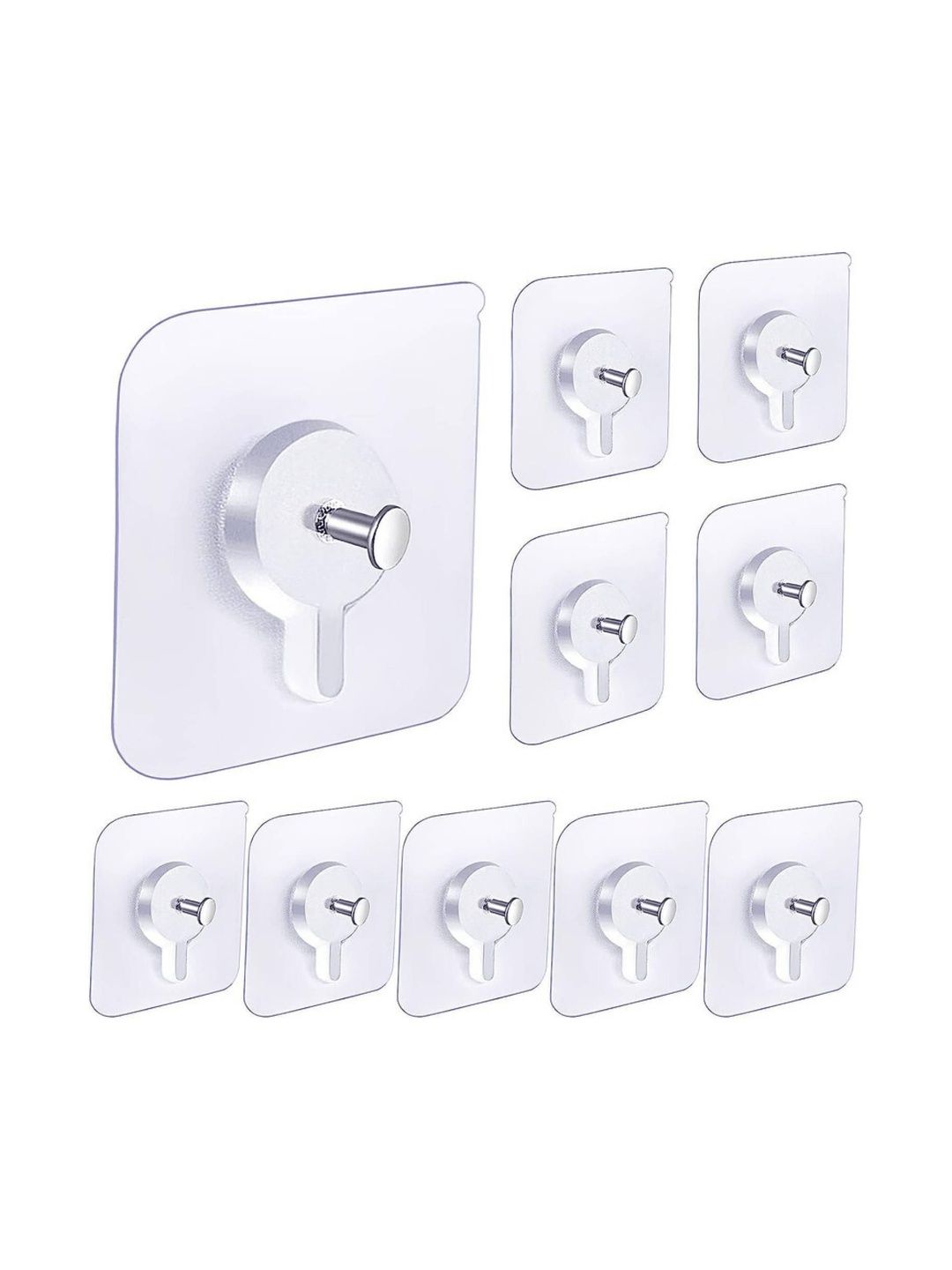 MERCEHIVE Transparent Metal 10-Pcs Wall Hooks-picture-24