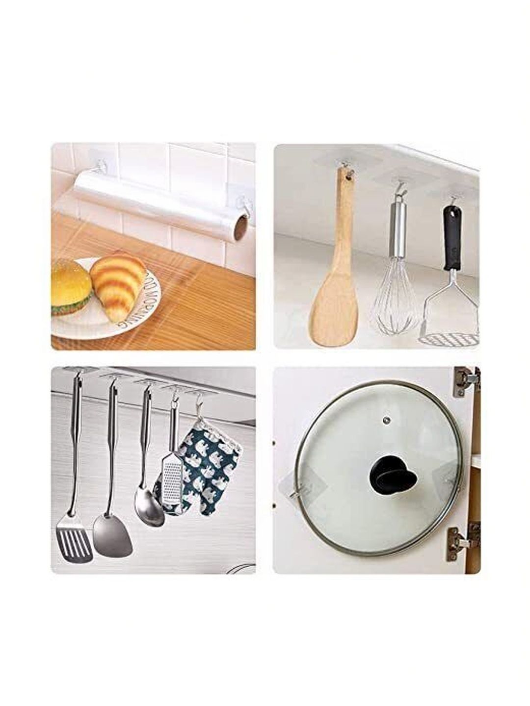 MERCEHIVE 20-Pcs Transparent Adhesive Hook-picture-33