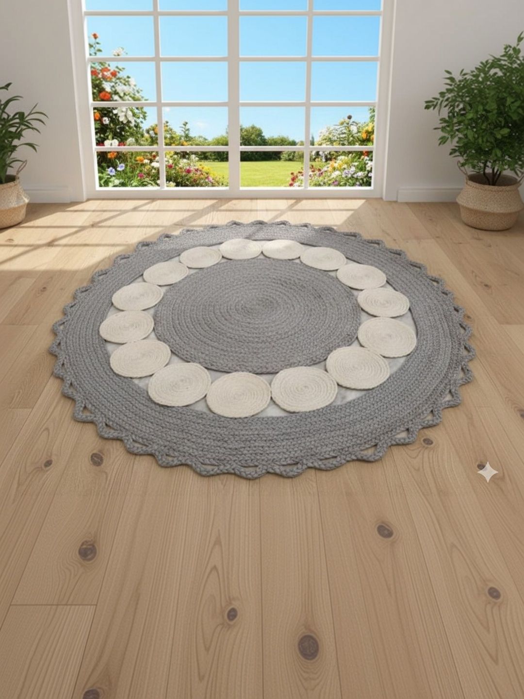 Siya Textiles Grey & Beige Anti-Skid Floor Mat-image-9