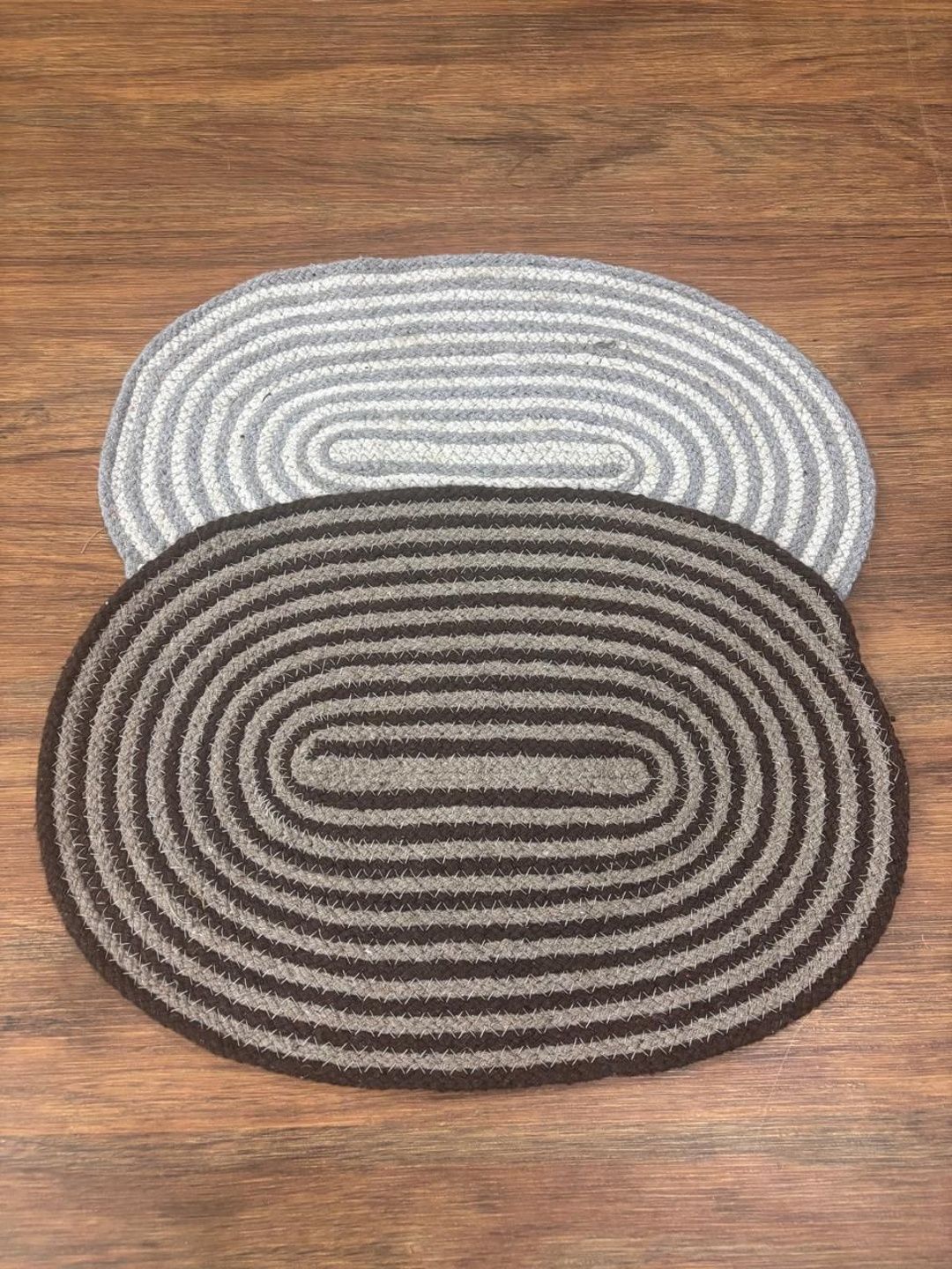 Siya Textiles 2-Pieces Grey & Brown Cotton Anti-Skid Doormats-image-19