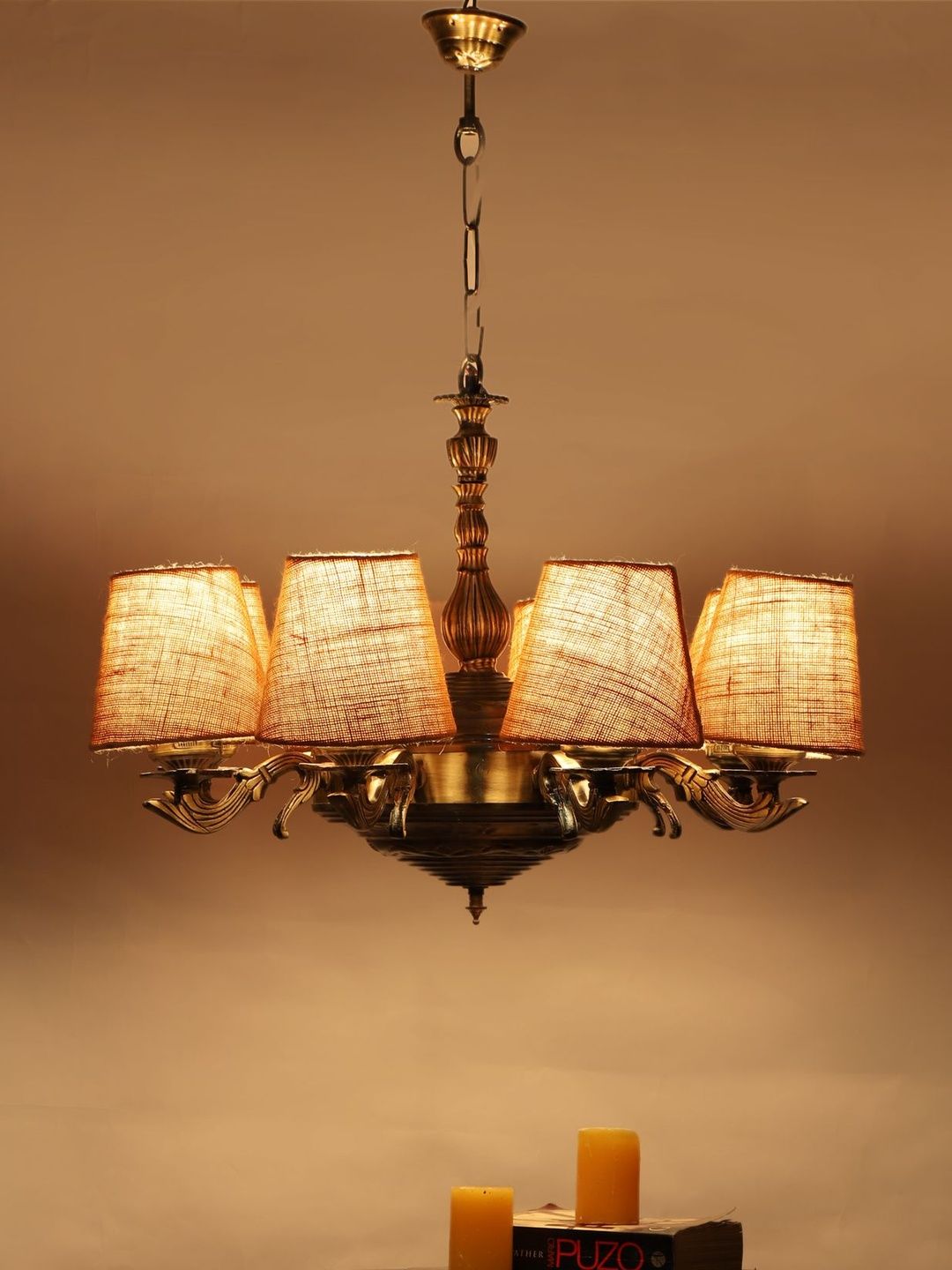 Myntra Elegant Homes Beige Textured Traditional Ceiling Lamp-picture-52