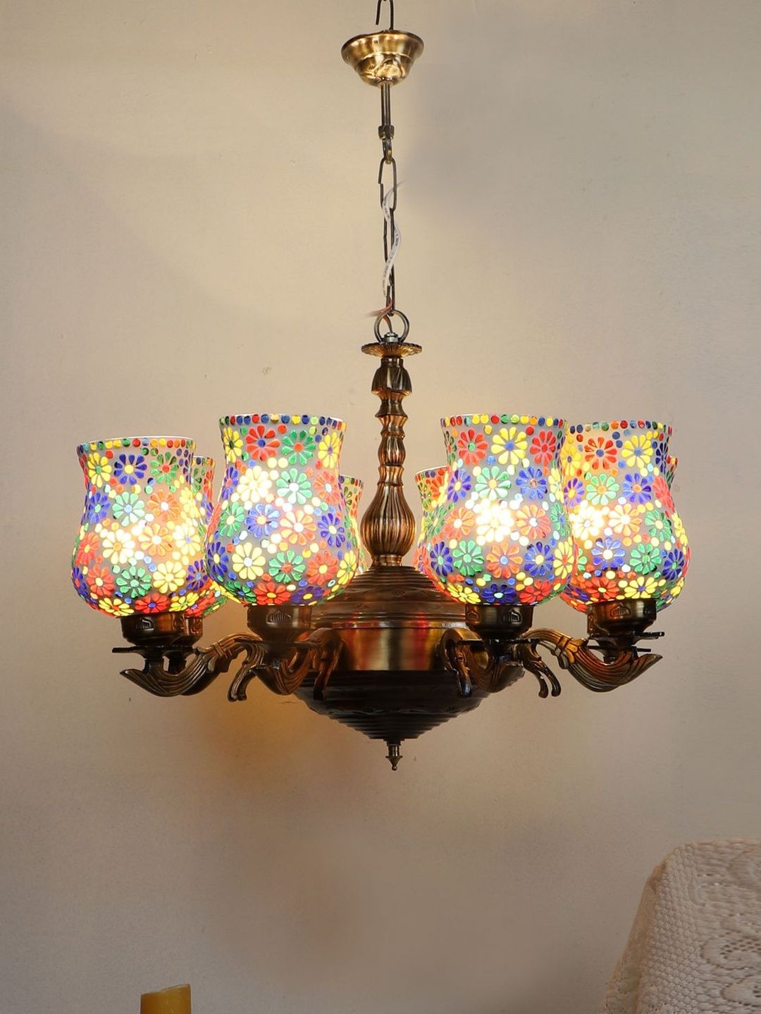 Myntra Elegant Homes Multicoloured Printed Traditional Ceiling Lamp-picture-48