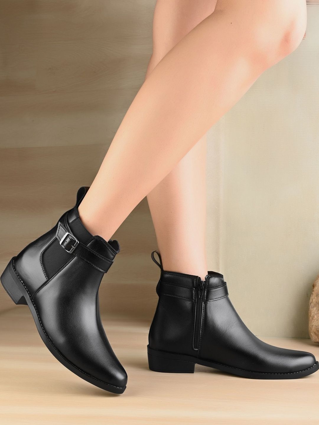Layasa Women Round Toe Zip Regular Boots-picture-10