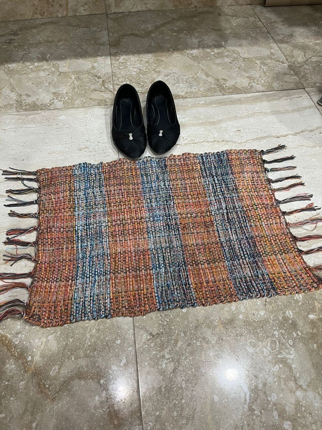 Siya Textiles Black Patterned Anti-Skid Doormats-image-19