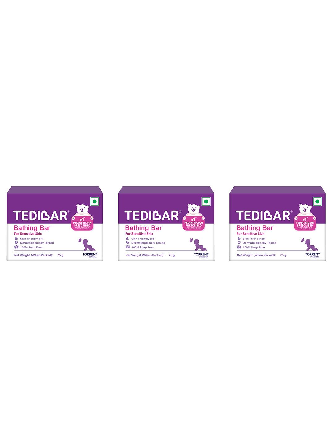 Tedibar Set Of 3 Moisturizing Baby Bathing Bar - 75 g Each-picture-39