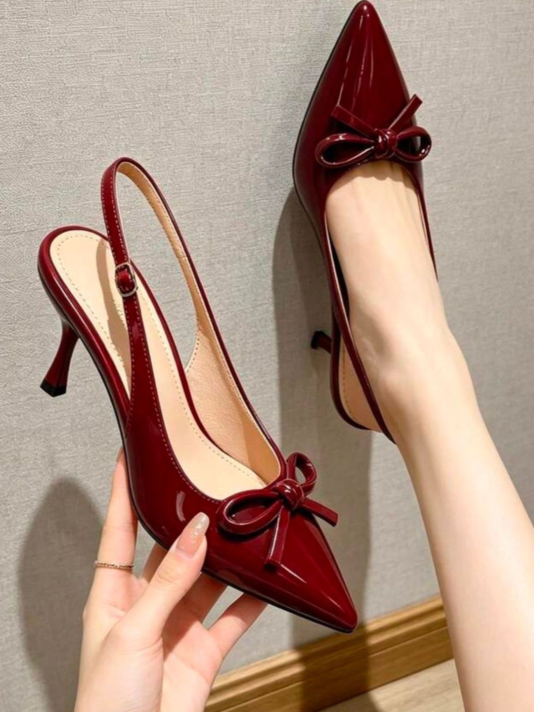SELDOFIT Party Slim Heeled Pumps with Bows-picture-46