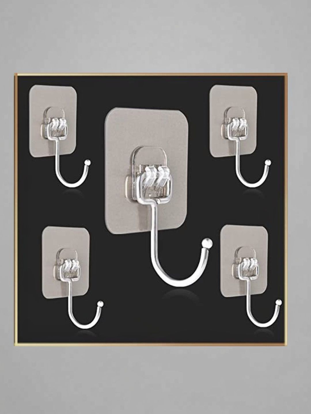 MERCEHIVE Transparent 5-Pcs Metal Hooks and Holders-picture-3