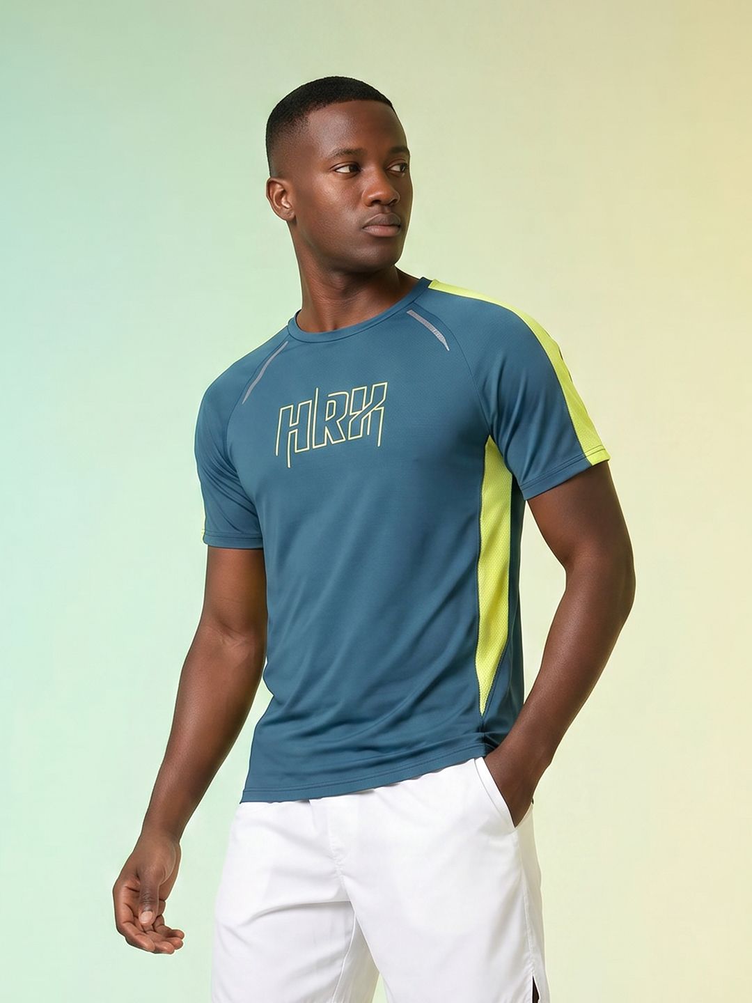 HRX by Hrithik Roshan Colourblocked Rapid Dry Training T-shirt-picture-20