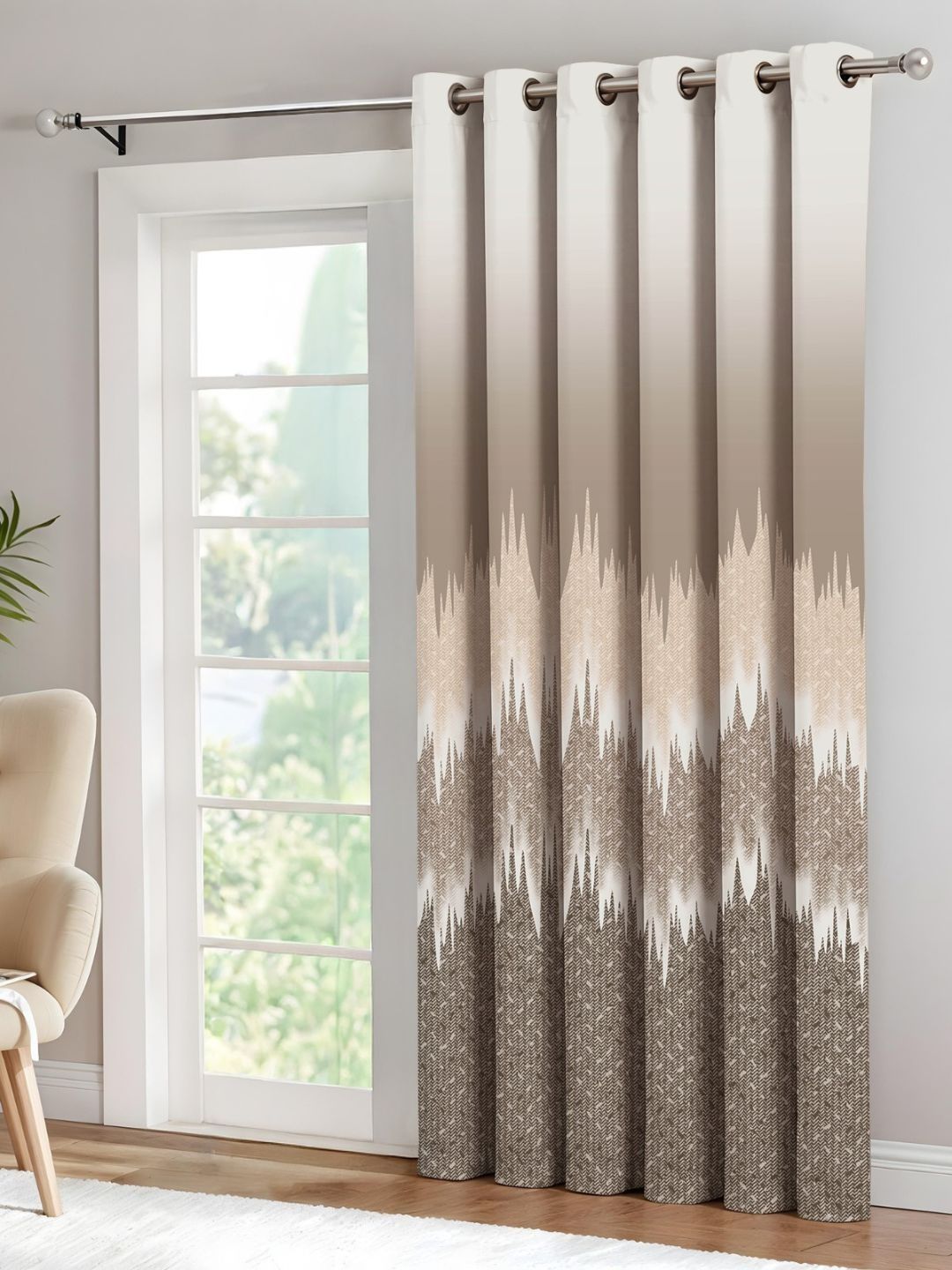 AAVIS DECOR Beige Black Out Long Door Curtain-picture-29