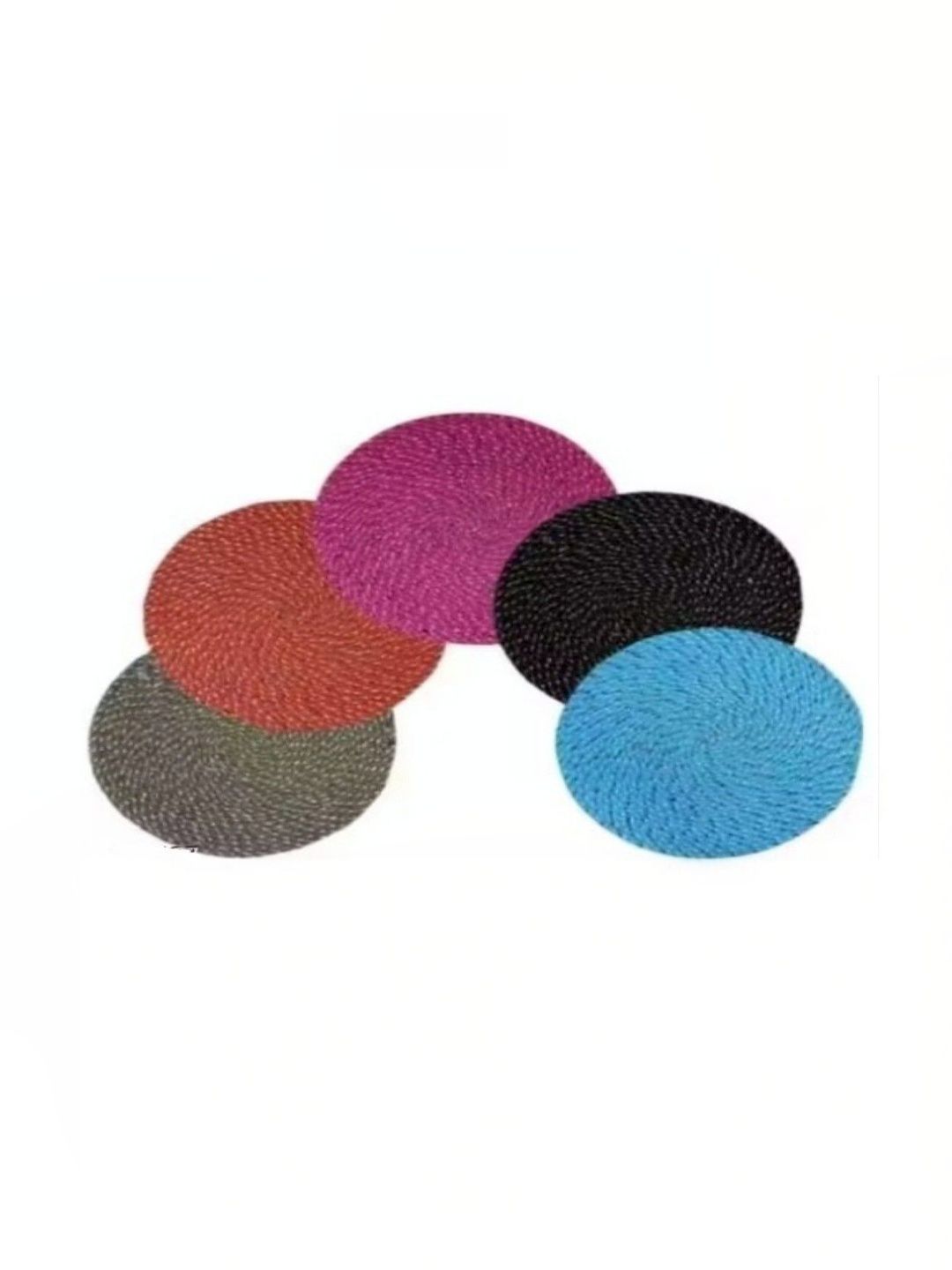Siya Textiles 5-Pieces Grey & Pink Cotton Anti-Skid Doormats-image-43