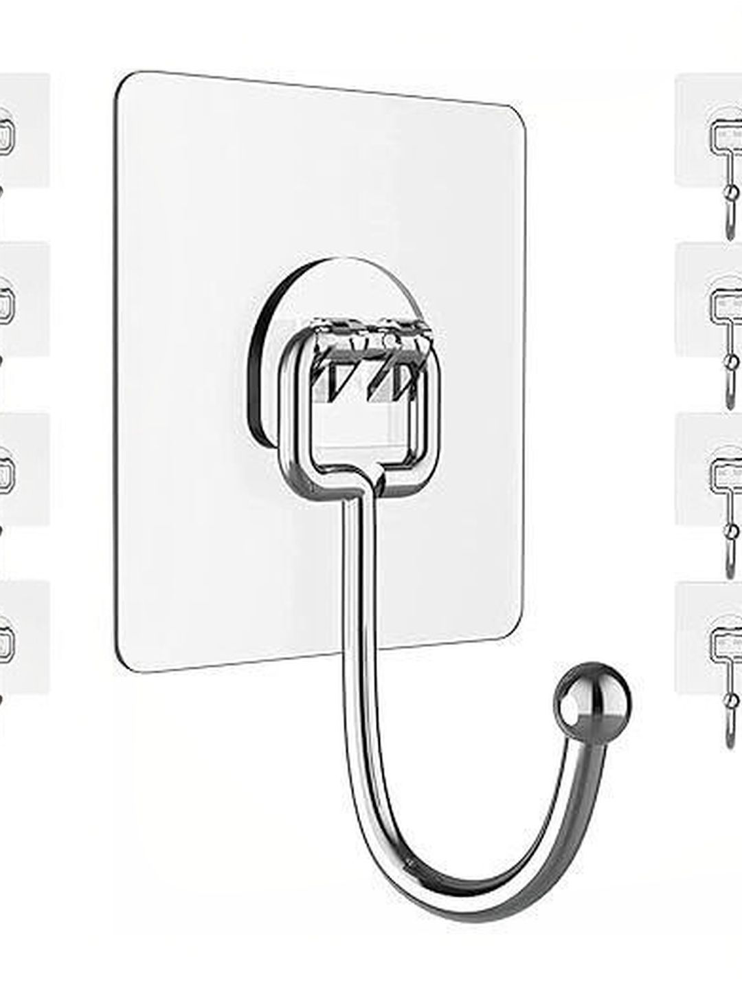 MERCEHIVE Transparent Stainless Steel 15-Pcs Wall Hooks-picture-27