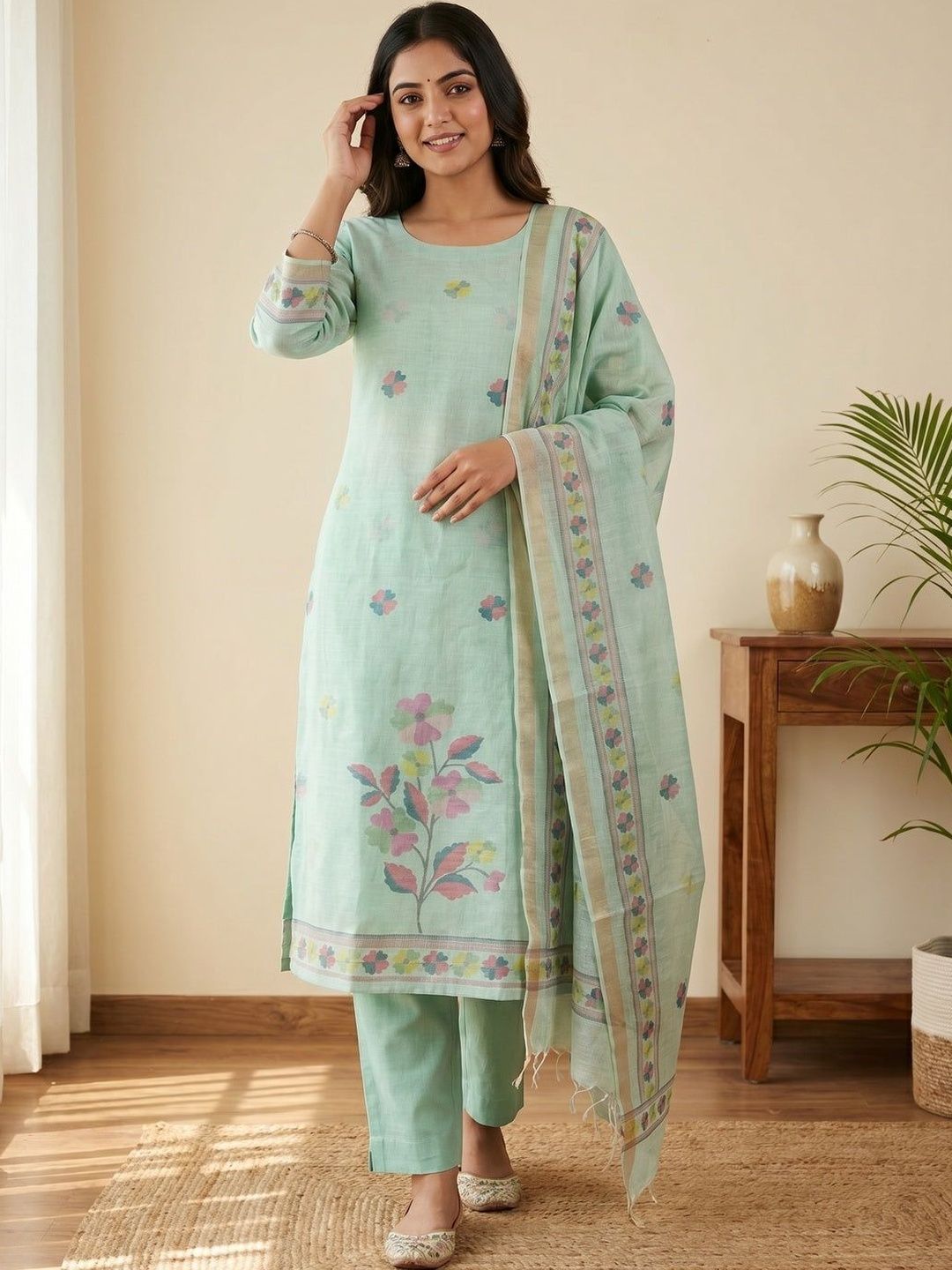 Peachmode Linen Unstitched Dress Material-picture-47