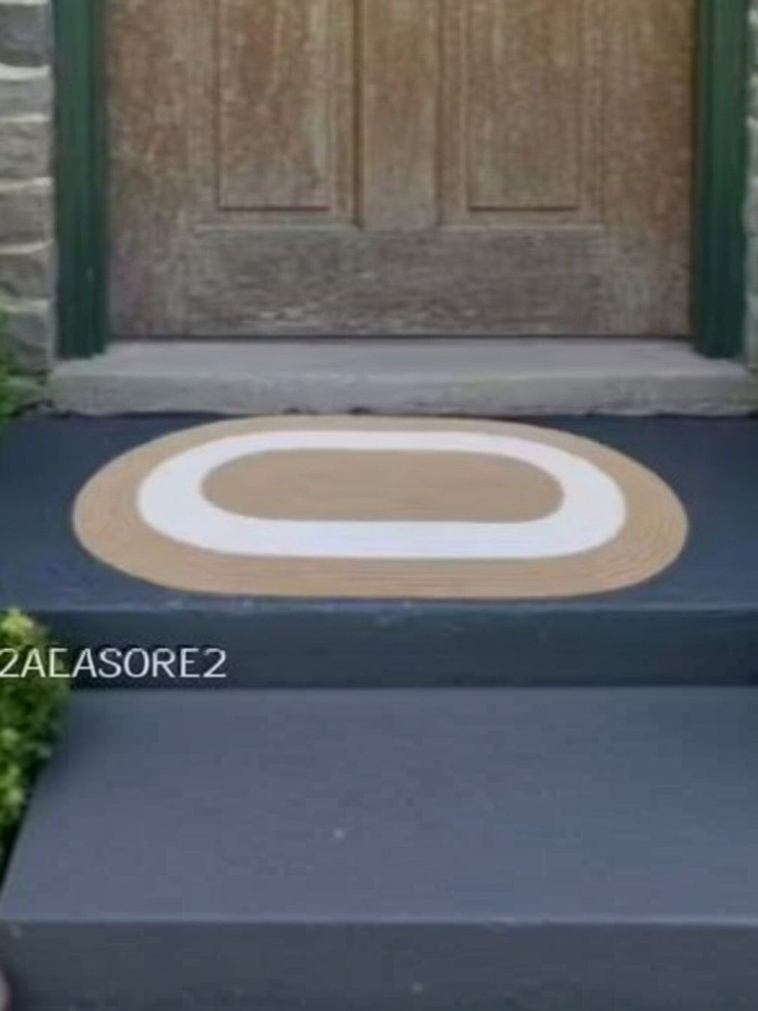 Siya Textiles Beige & White Patterned Anti-Skid Doormats-image-33