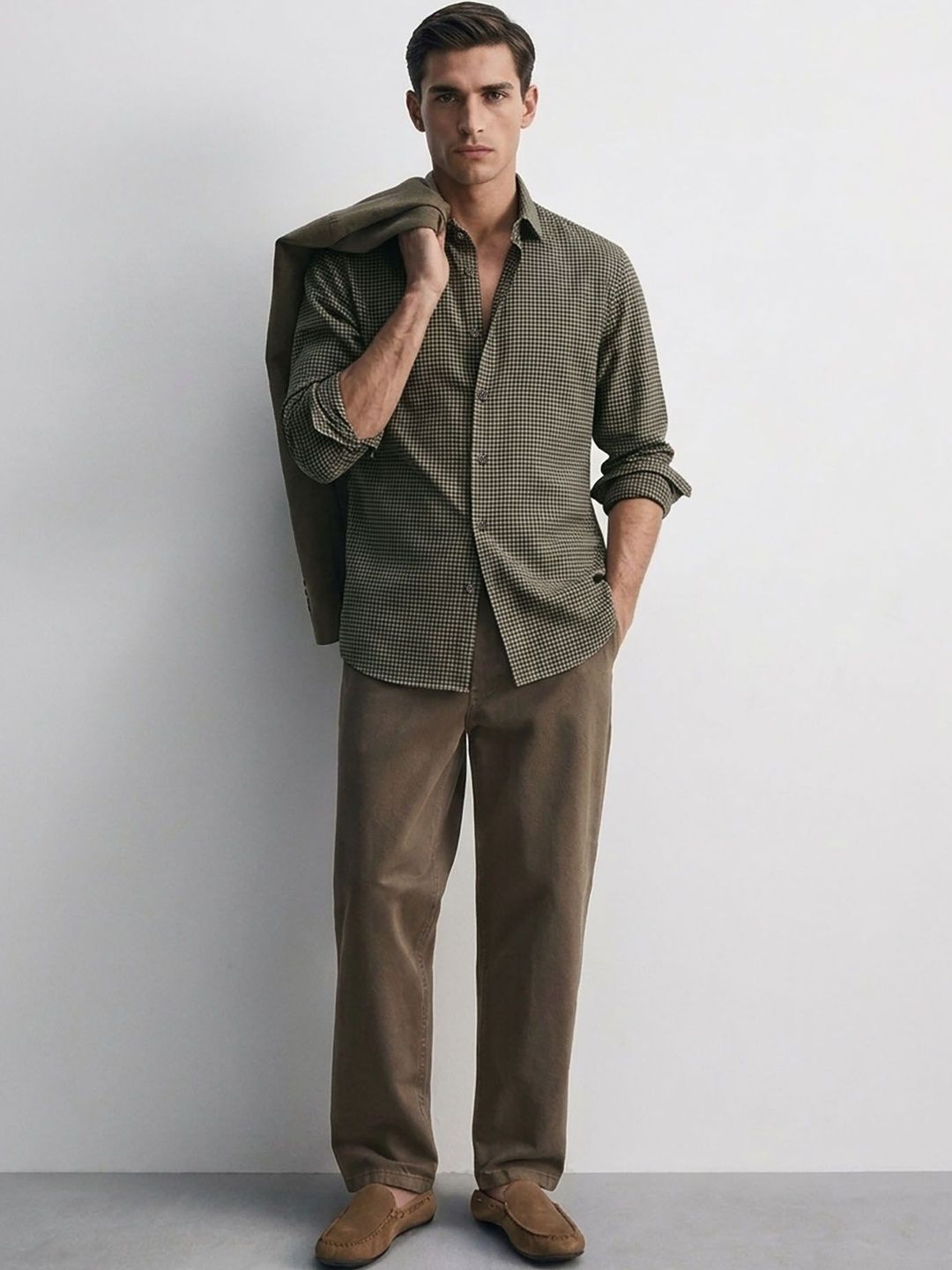 MISCHIEF MONKEY Men Classic Checked Casual Shirt-picture-35