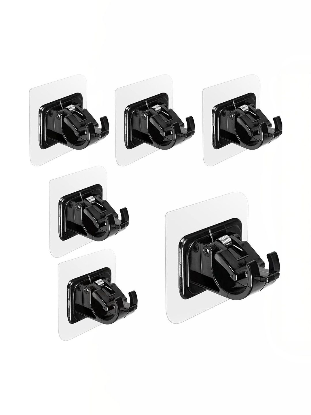 MERCEHIVE Set Of 6 Transparent & Black Metal Hooks-picture-33