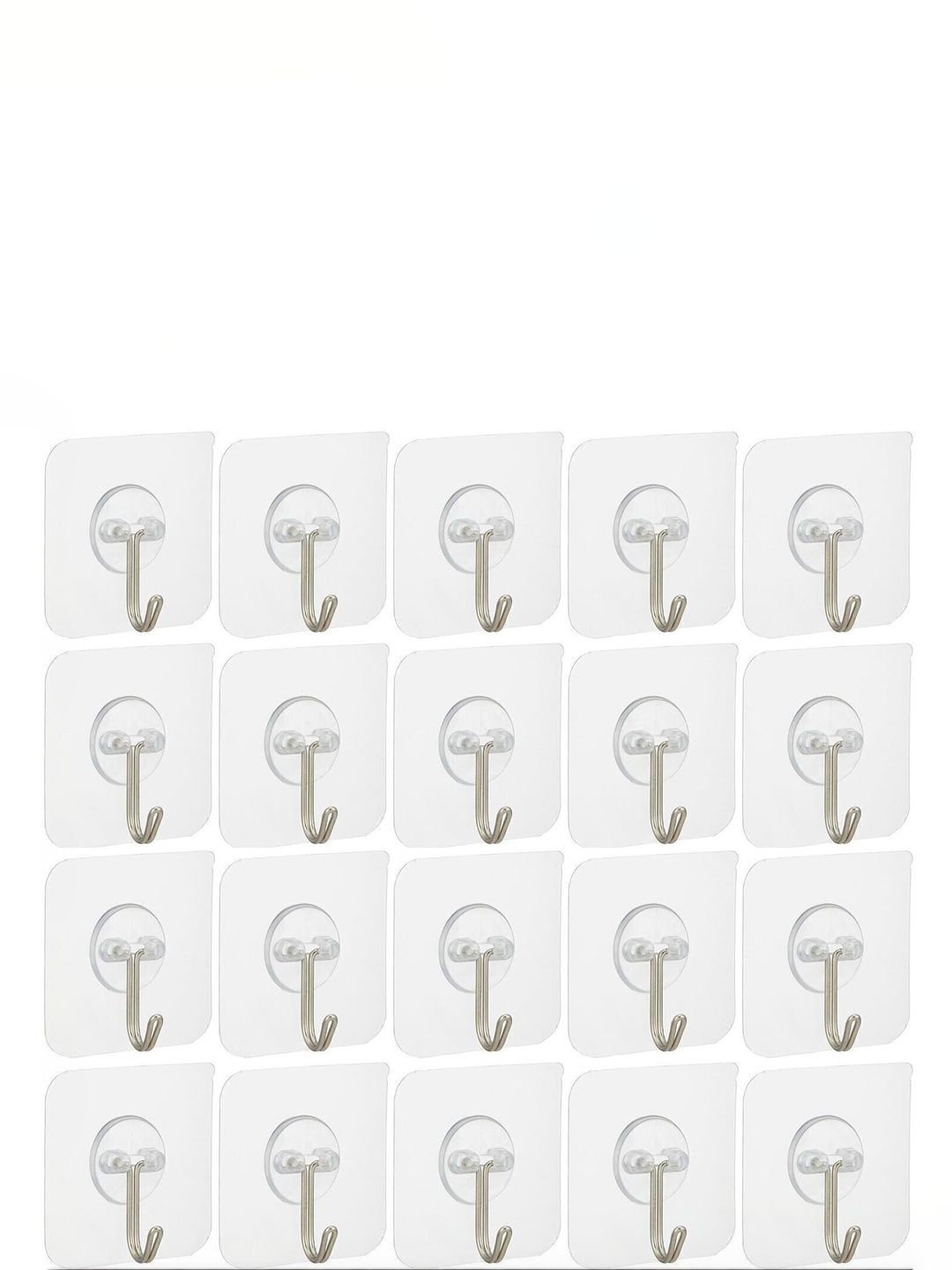 MERCEHIVE 20-Pcs Transparent Adhesive Hook-picture-7