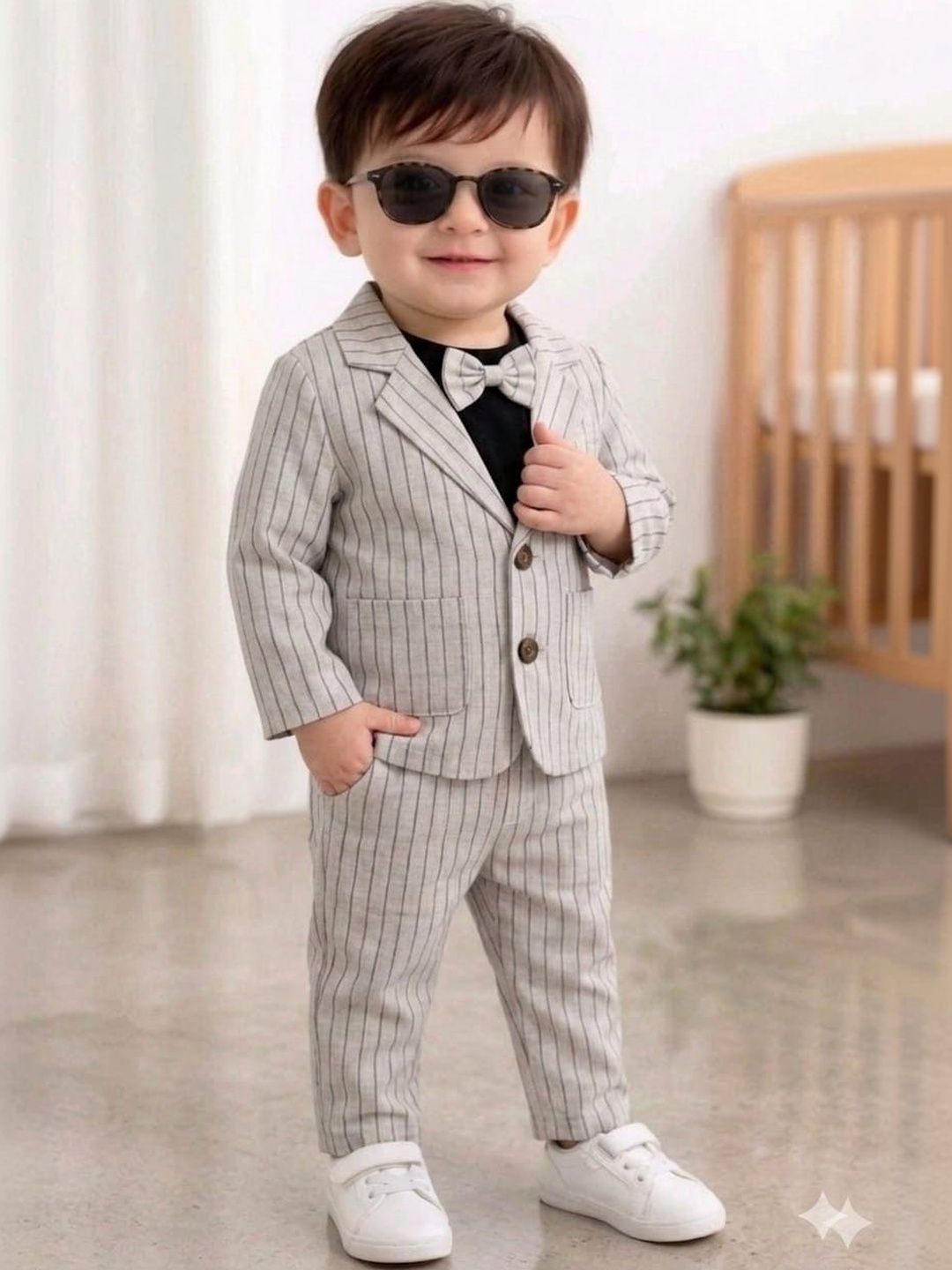 NEMI CREATION Boys Striped Coat with Trousers-picture-54