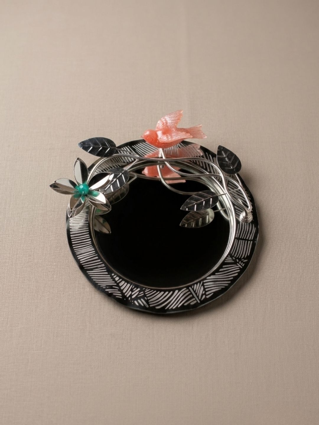 THE HOME CO. Pink & Blue Silver Plated Round Platter Gift Set-image-32