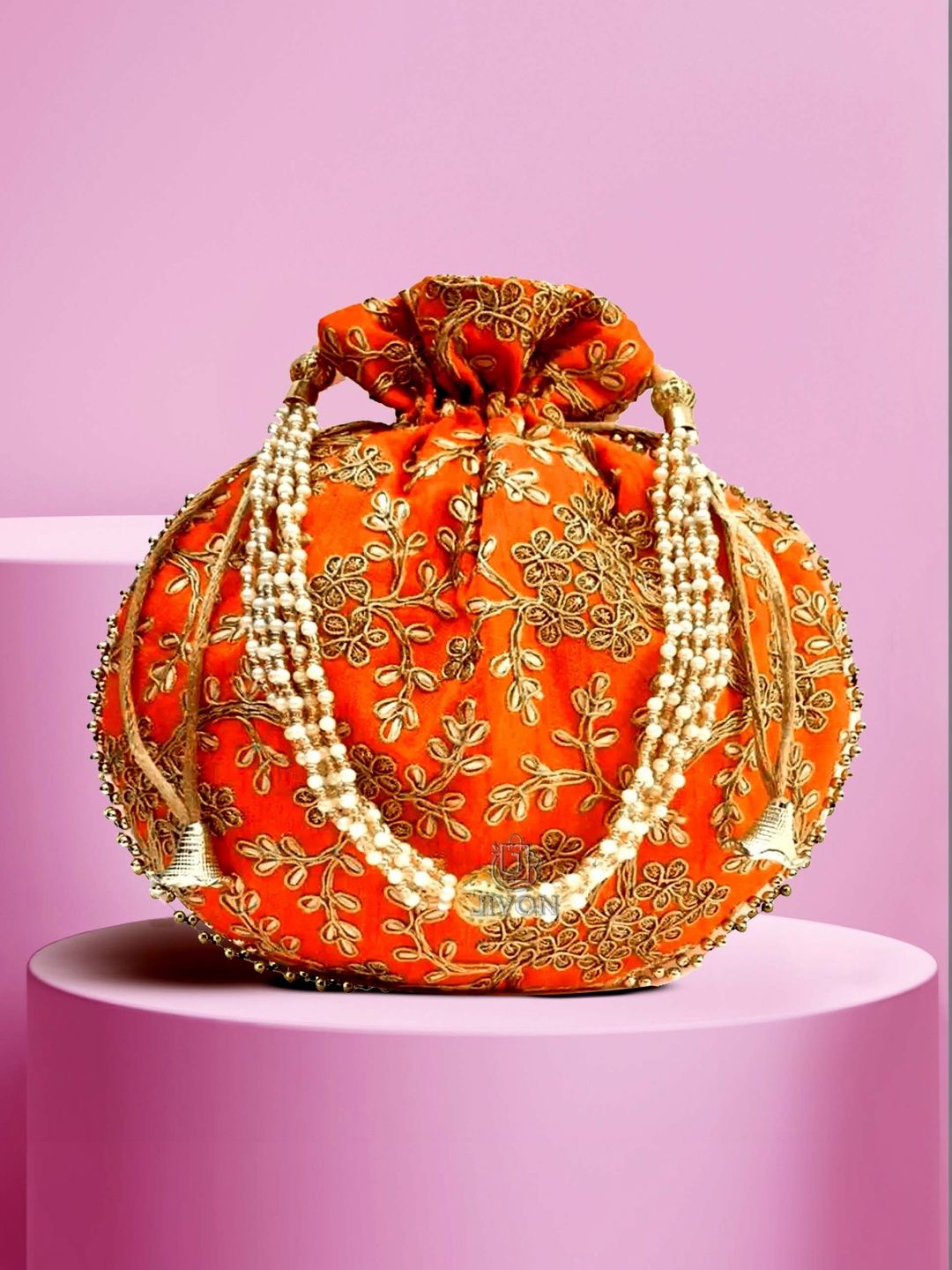 JIVON Embroidered Embellished Potli Clutch-picture-47