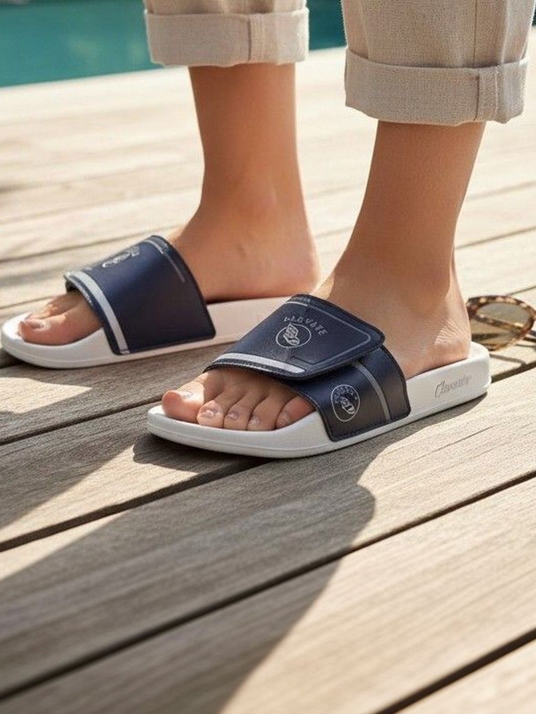 ELEVATE STEPS Men Printed Rubber Sliders-picture-22