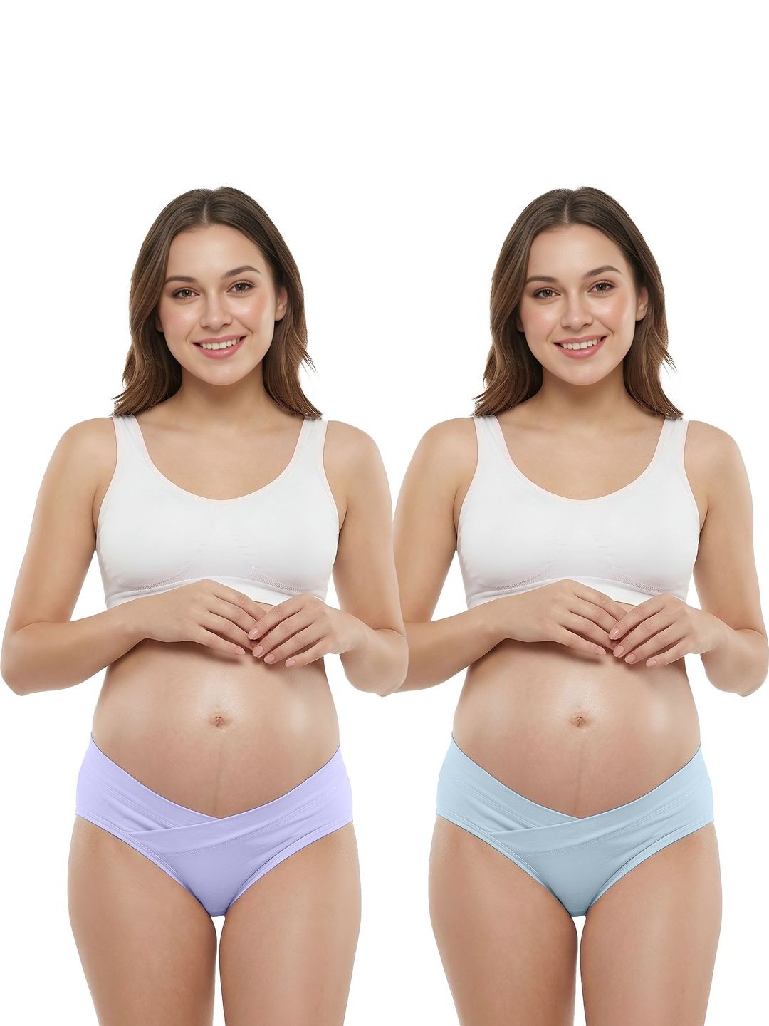 DClub Women Pack of 2 Anti Microbial Seamless Cotton Maternity Briefs-picture-11