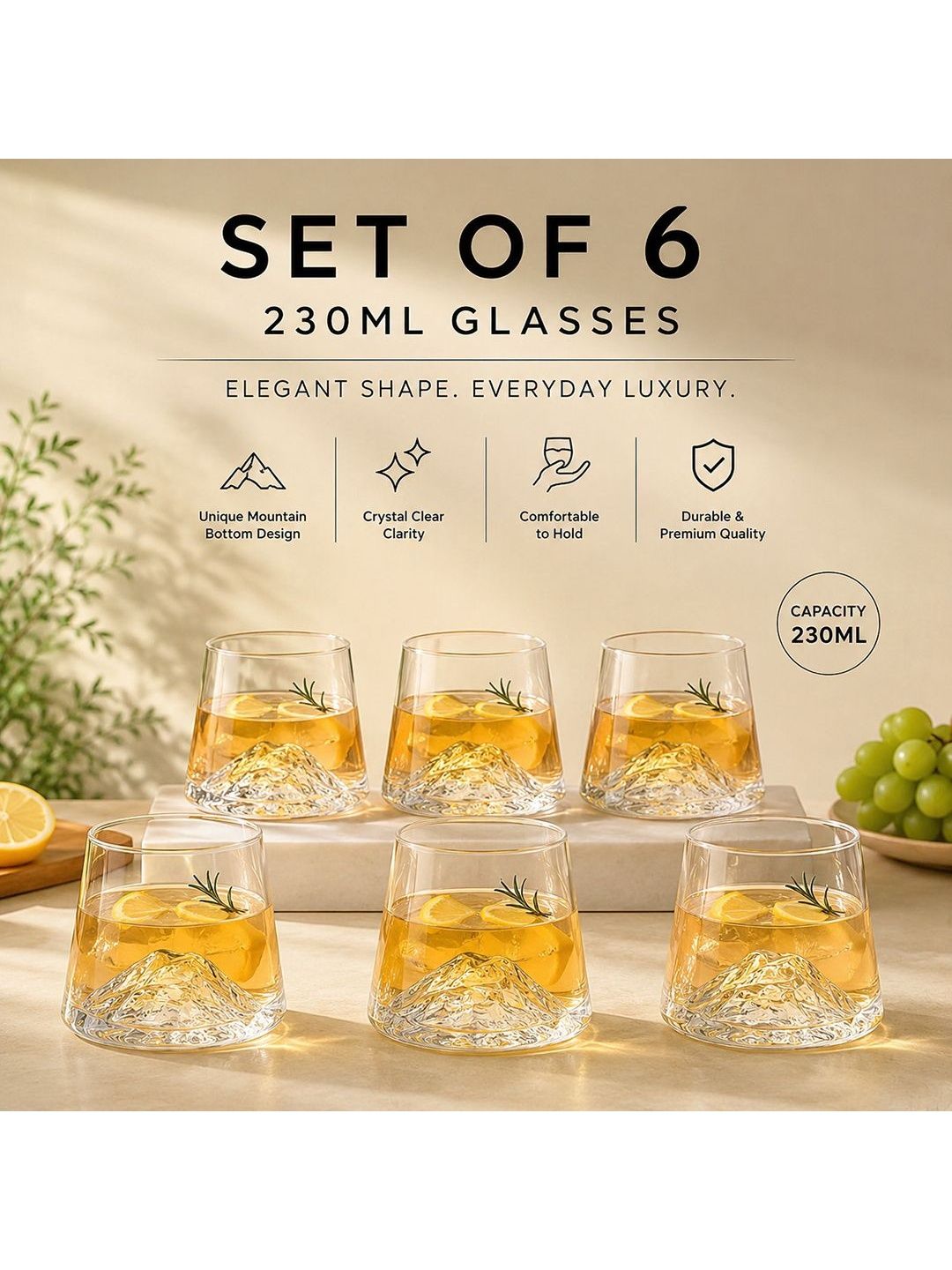 Bellemax Unisex Transparent Glass Bar Glass-image-21