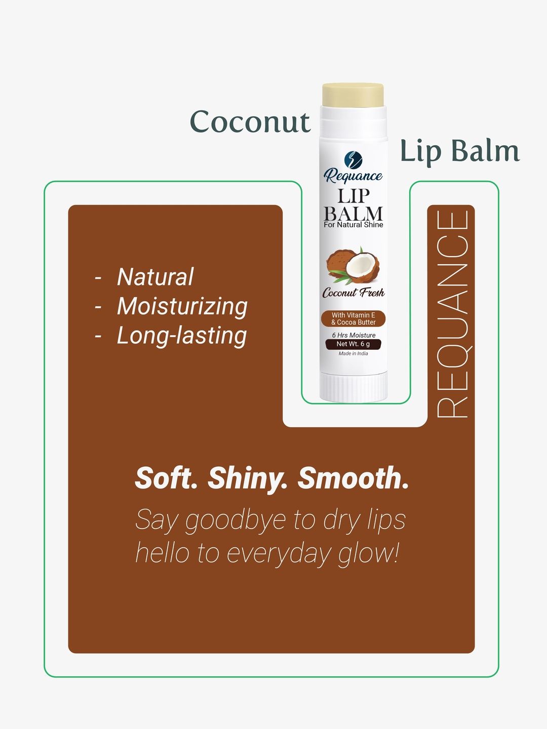 REQUANCE Coconut Fresh Lip Balm Enriched With Vitamin E & Cocoa Butter - 6 g-image-33
