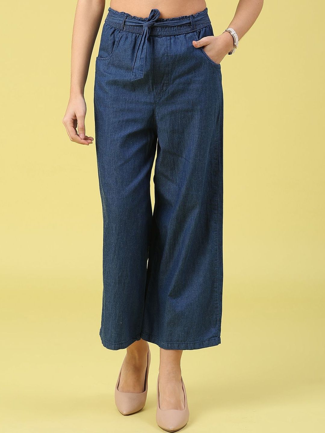 V-Mart Women Wide Leg Mid-Rise Jeans-image-14