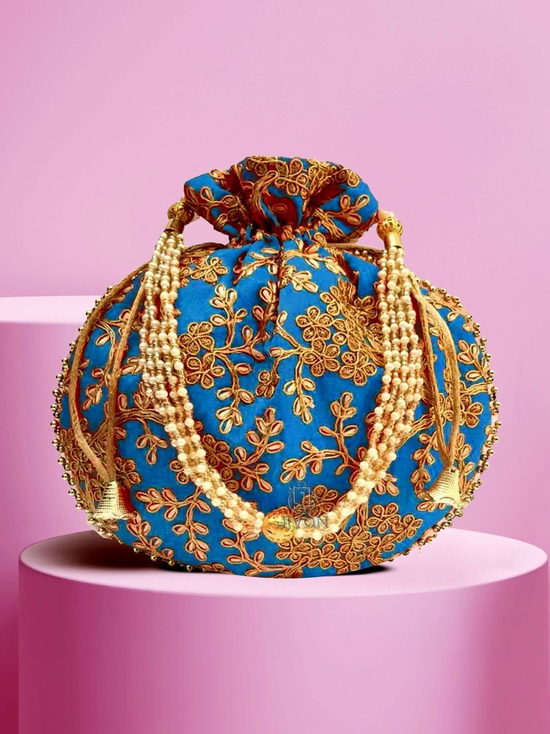 JIVON Embroidered Embellished Potli Clutch-picture-21